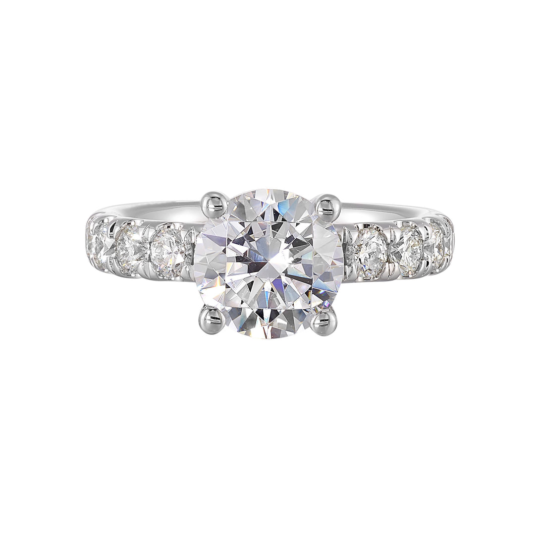 14Kt White Semi Mount 7/8Ctw For 2Ct Round Center