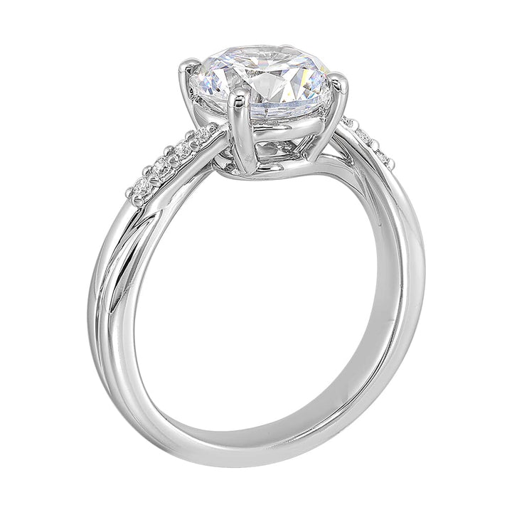 14Kt White Semi Mount 1/12Ctw For 1Ct Round Center