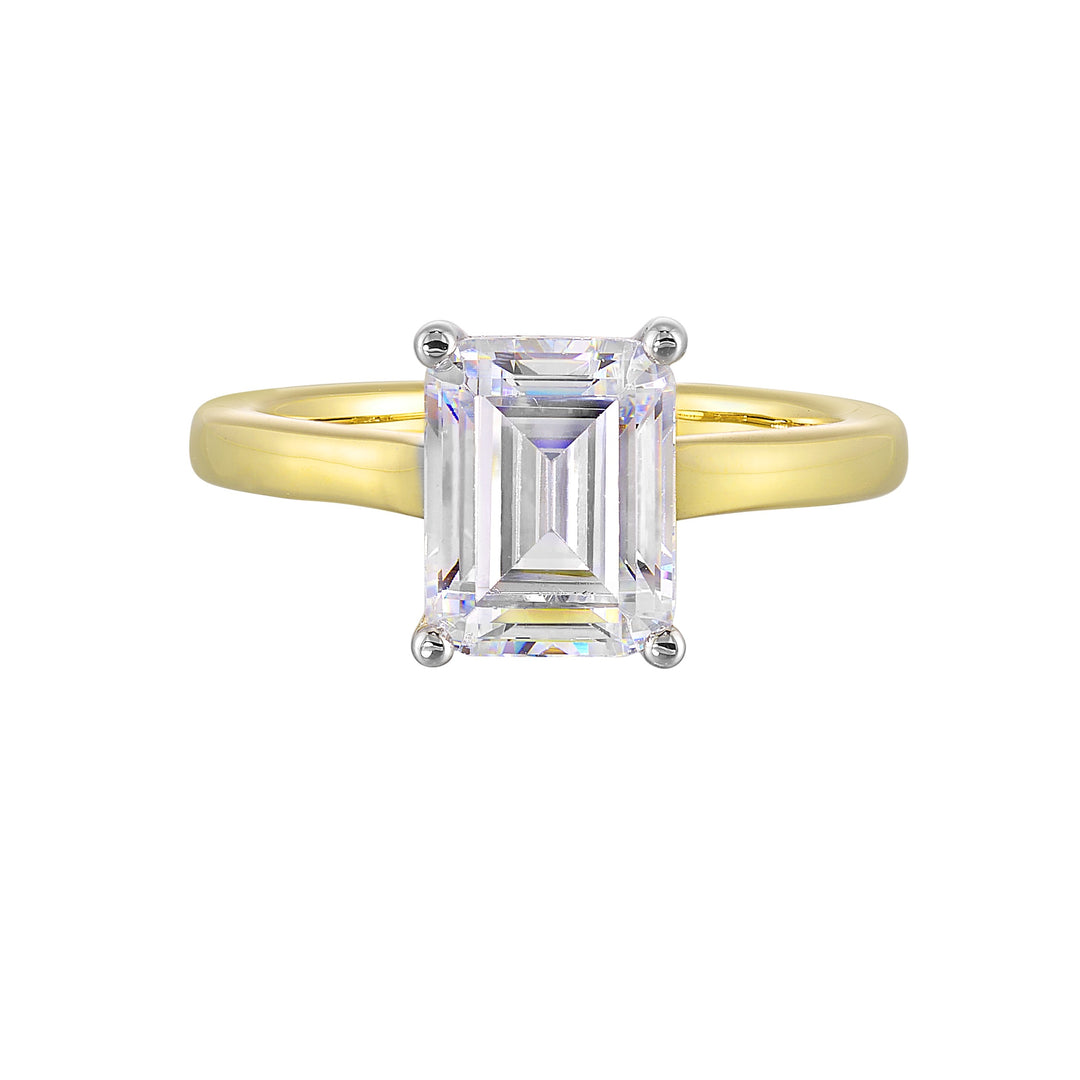 14Kt White Yellow Semi Mount 1/15Ctw For 2Ct Oval Center