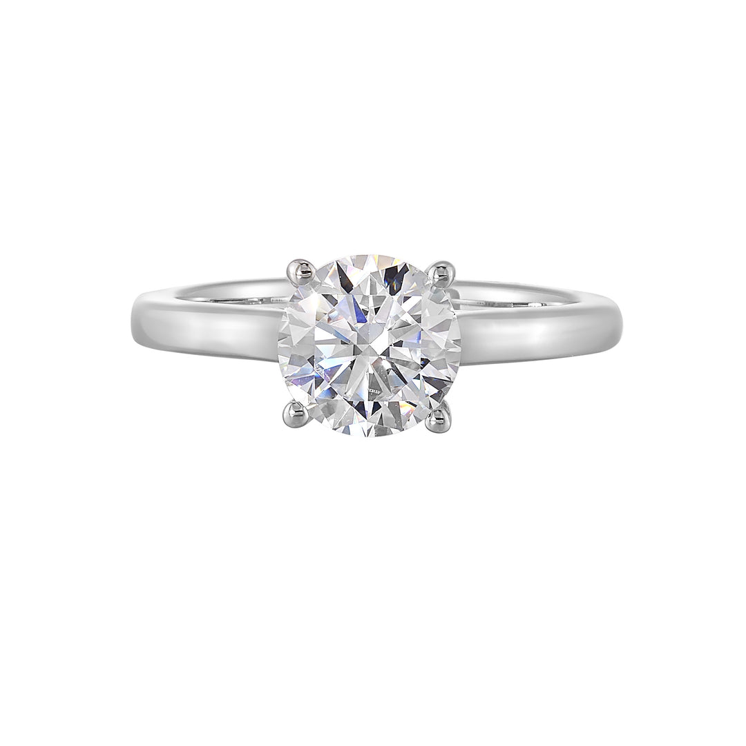 14Kt White Yellow Semi Mount 1/20Ctw For 1 1/2Ct Round Center