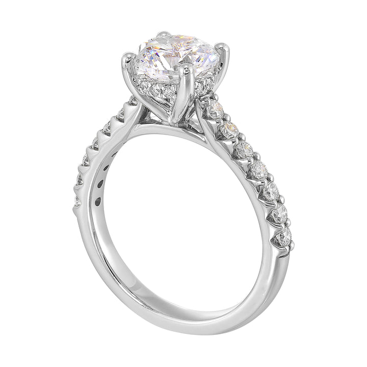 14Kt White Semi Mount 1/2Ctw For 1 1/2Ct Round Center