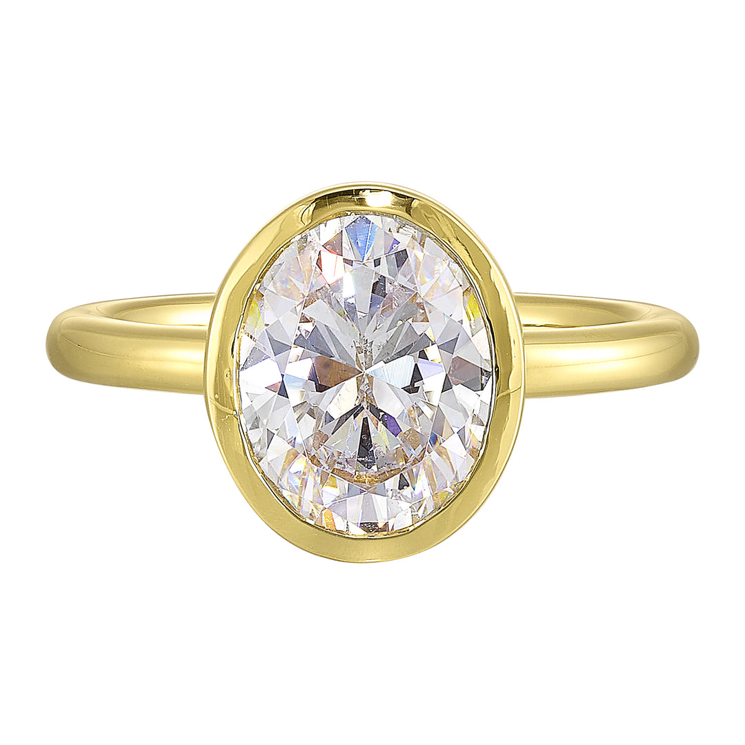 14Kt Yellow Semi Mount For 2 1/2Ct Oval Center