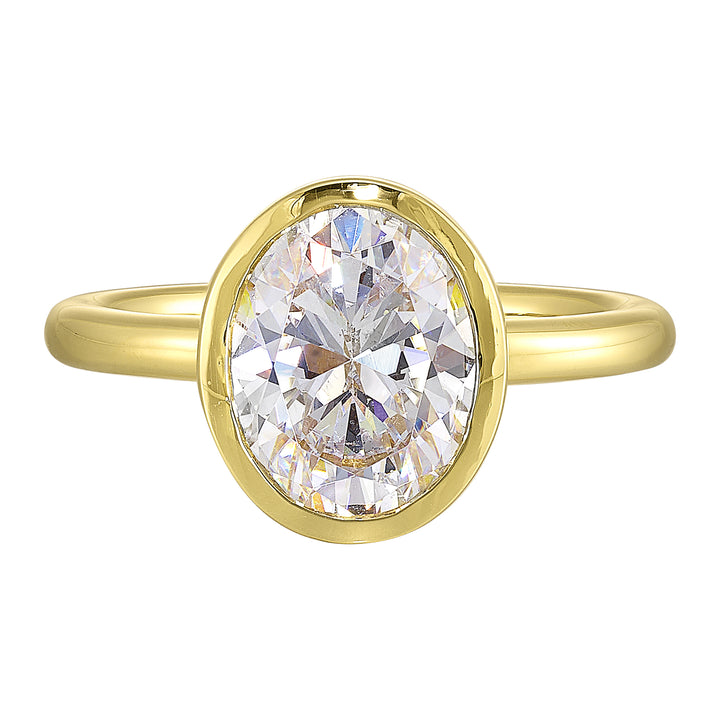 14Kt Yellow Semi Mount For 2 1/2Ct Oval Center