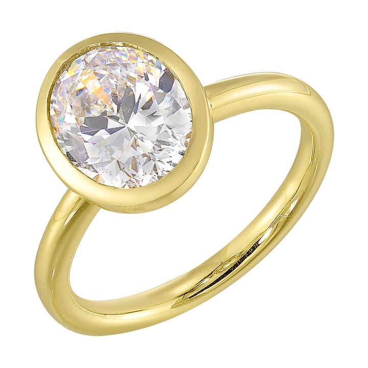 14Kt Yellow Semi Mount For 2 1/2Ct Oval Center