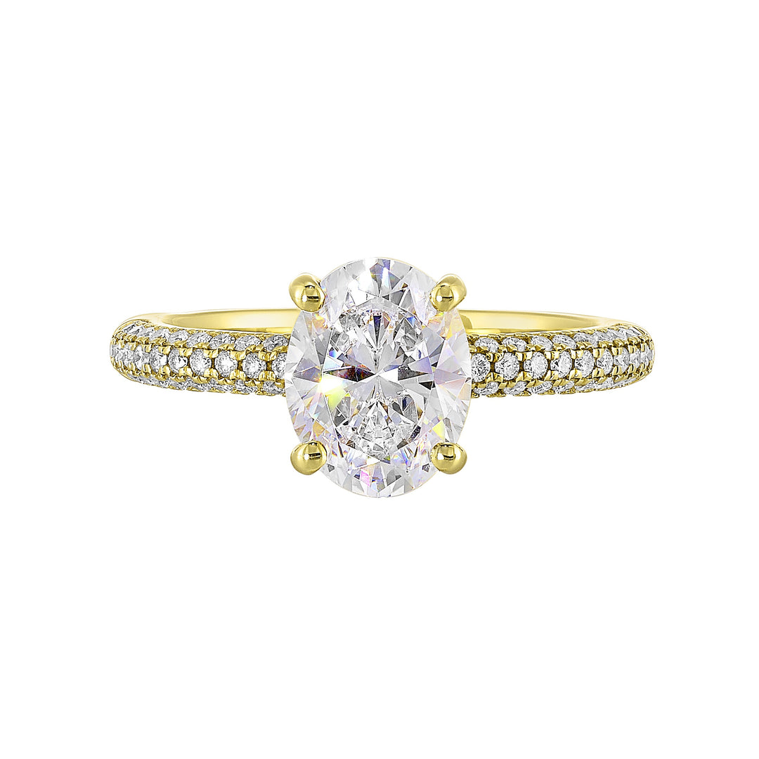 14Kt White Semi Mount 3/8Ctw For 2Ct Oval Center