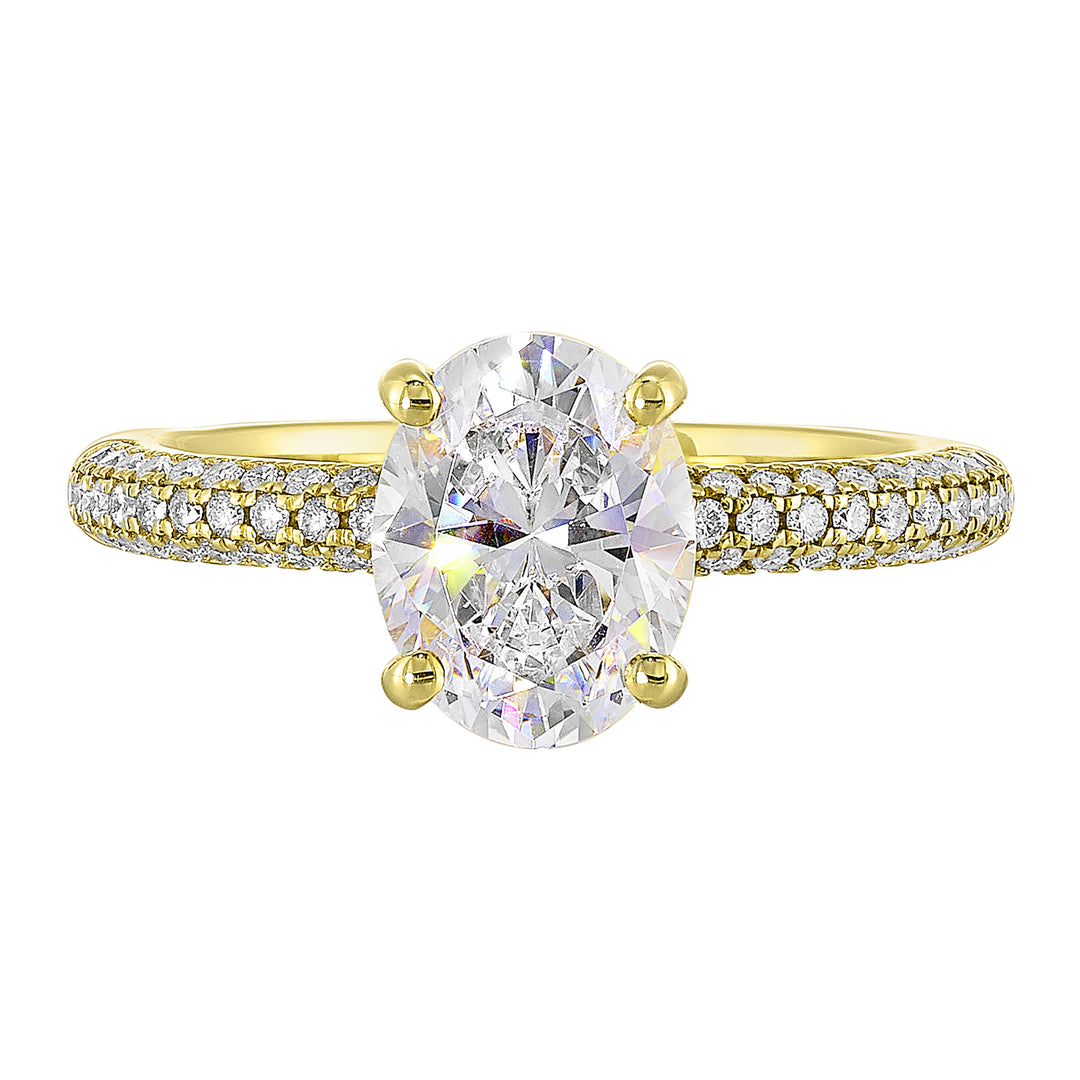 14Kt White Semi Mount 3/8Ctw For 2Ct Oval Center