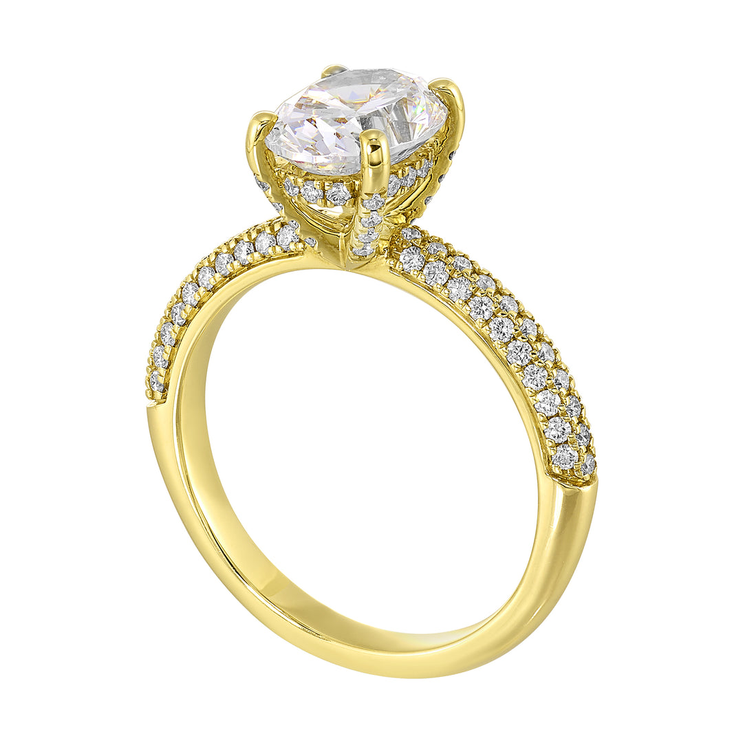 14Kt White Semi Mount 3/8Ctw For 2Ct Oval Center