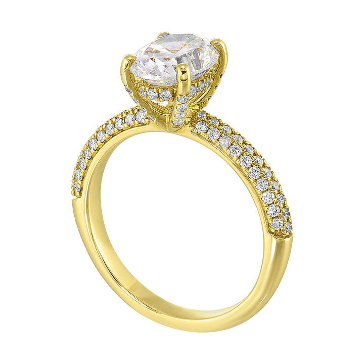 14Kt White Semi Mount 3/8Ctw For 2Ct Oval Center