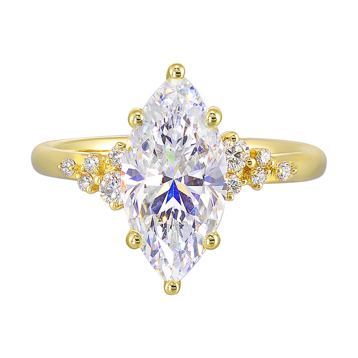 14Kt Yellow Semi Mount 1/8Ctw For 1Ct Marquise Center