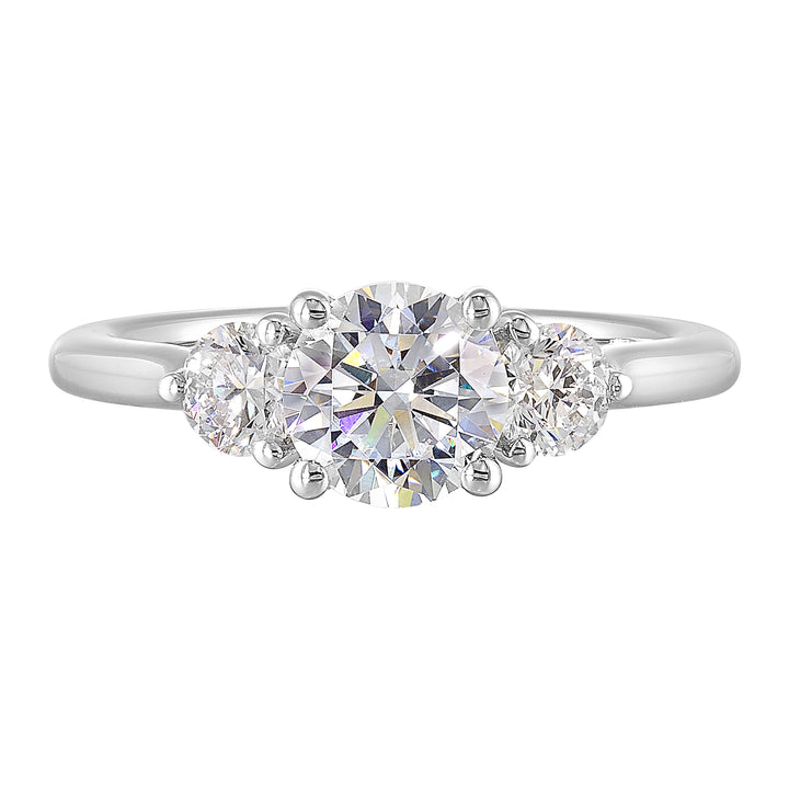14Kt White Semi Mount 1/2Ctw For 1Ct Round Center
