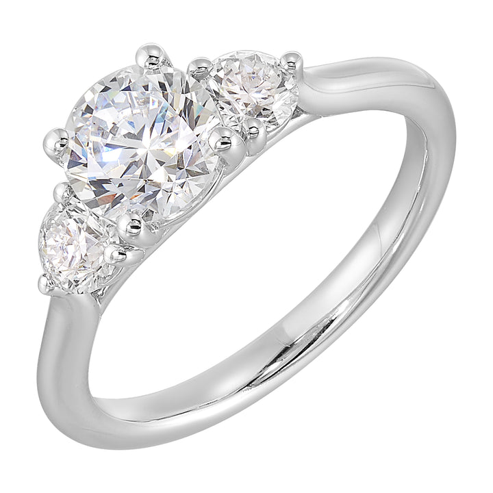 14Kt White Semi Mount 1/2Ctw For 1Ct Round Center