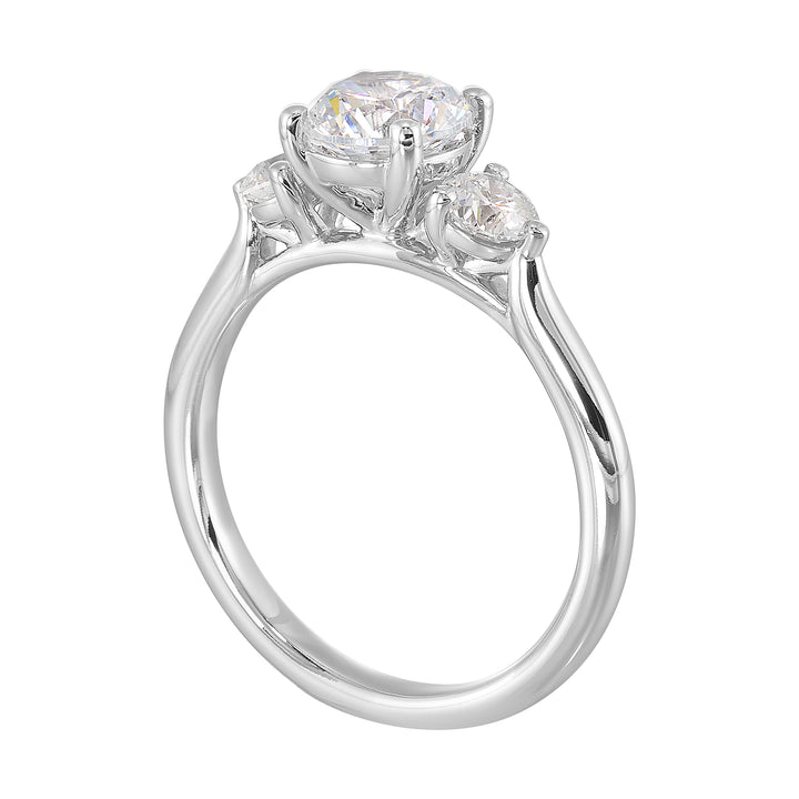 14Kt White Semi Mount 1/2Ctw For 1Ct Round Center