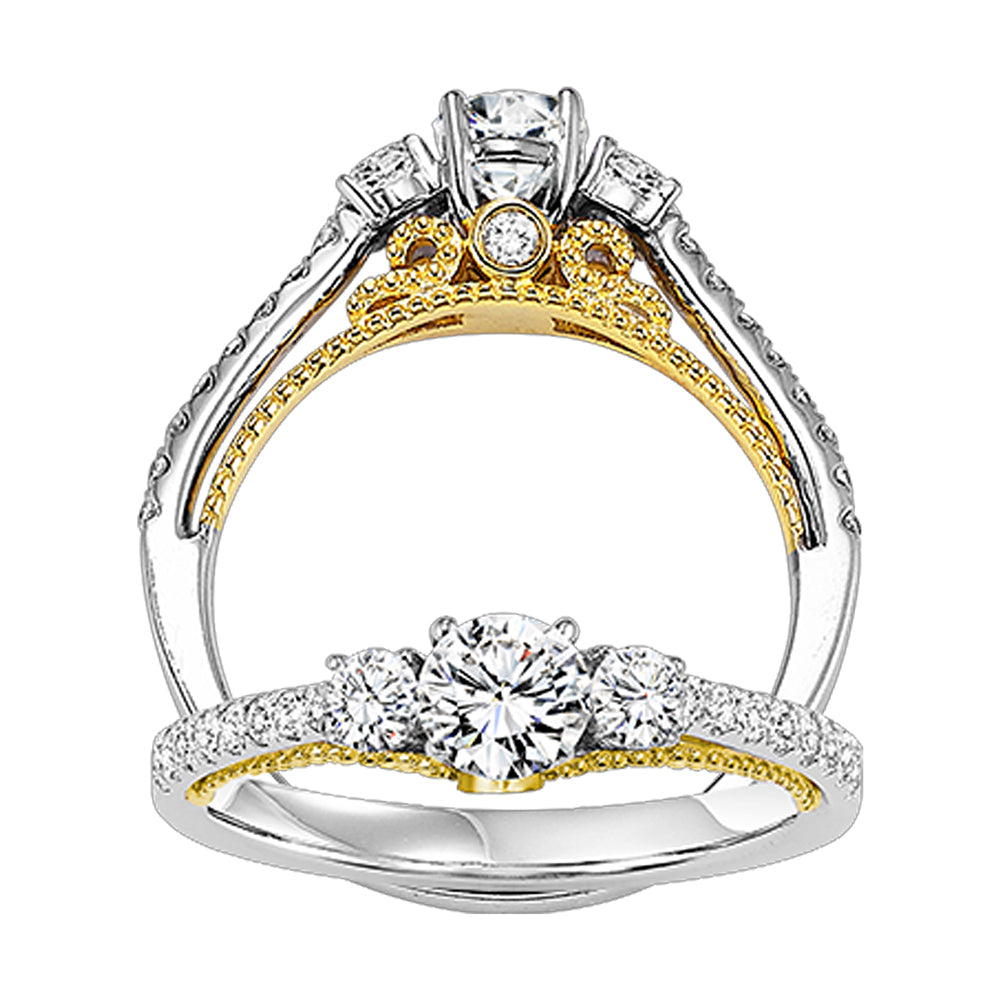 14Kt White Yellow Gold Diamond 1Ctw Ring