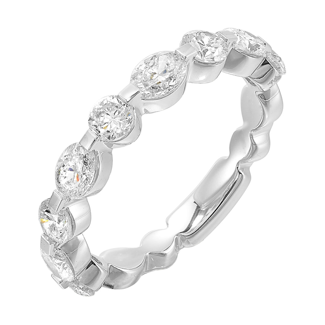 Sparkling round and marquise cut diamond brightens your stack in an instant is a perfect choice.