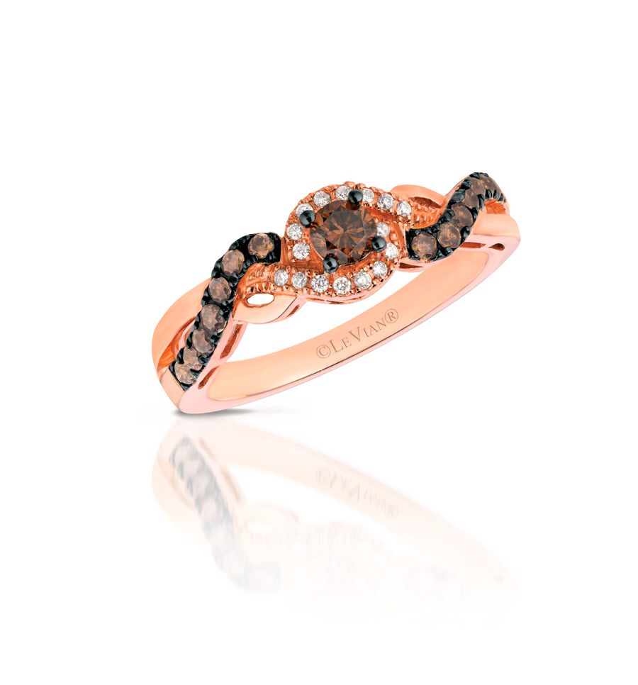 14K STRAWBERRY GOLD DIAMOND  RING