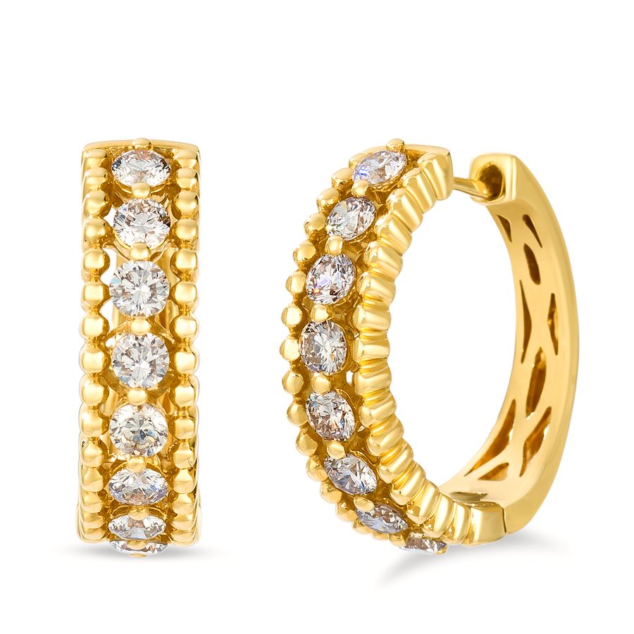 14K YELLOW GOLD DIAMOND  EARRINGS
