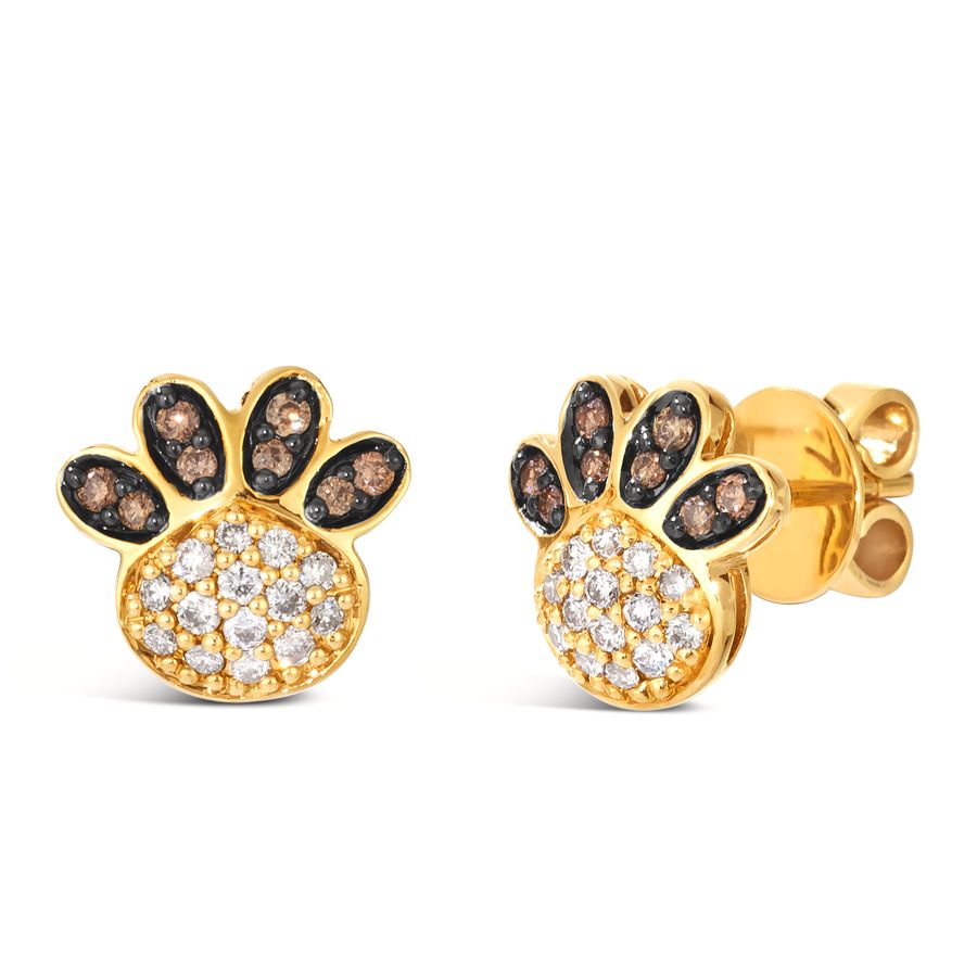 14K YELLOW GOLD DIAMOND  EARRINGS