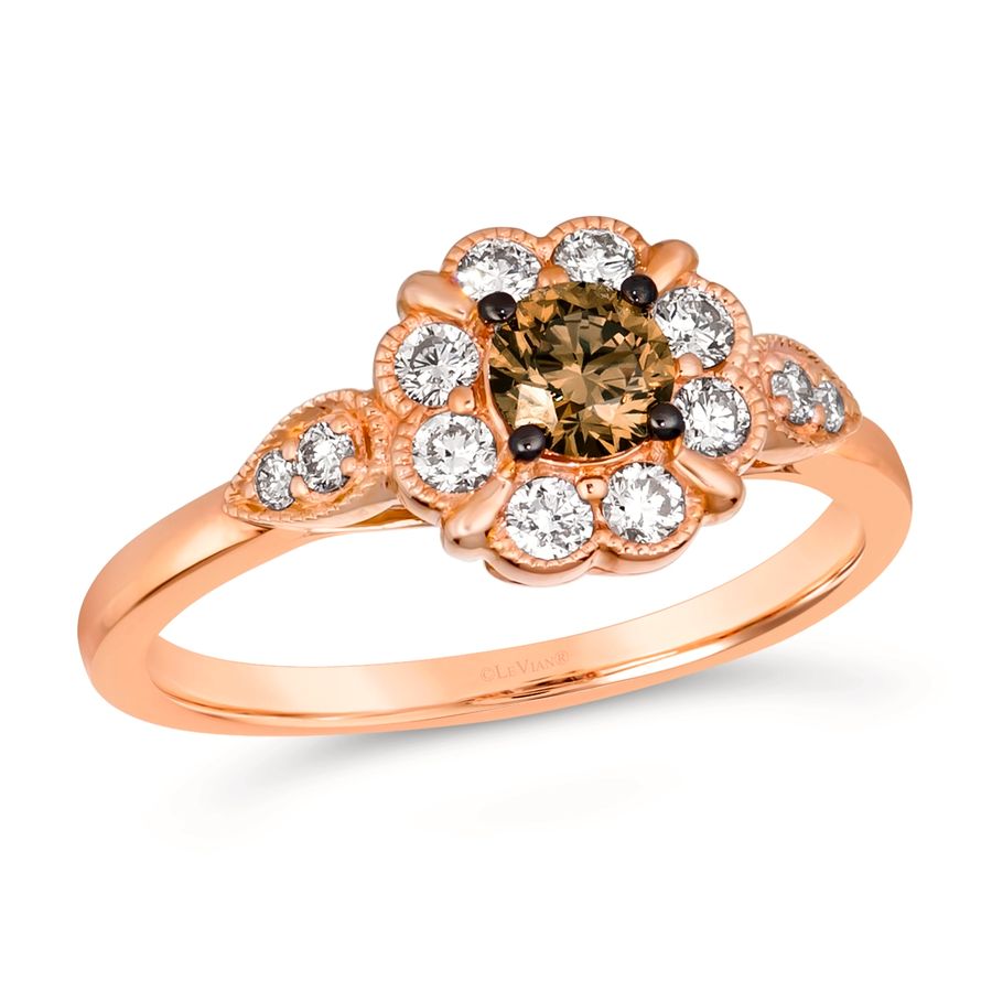 14K STRAWBERRY GOLD DIAMOND  RING