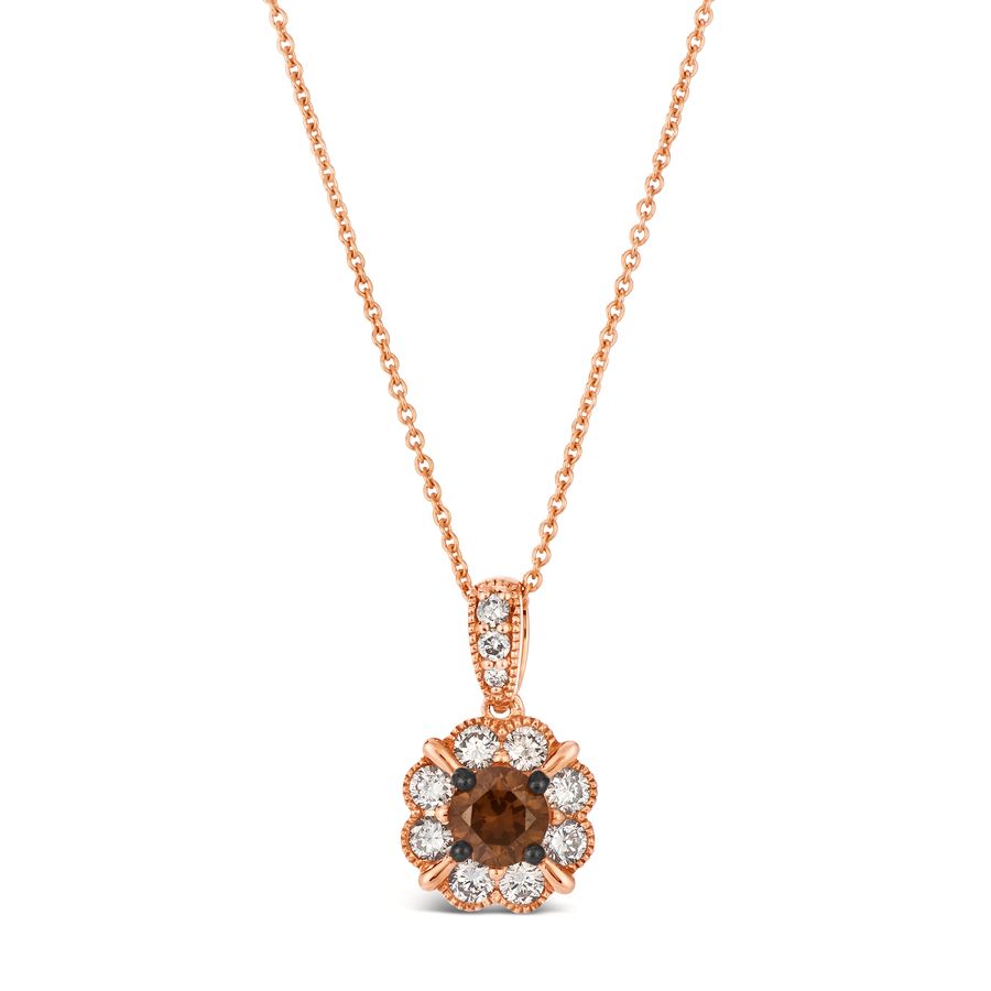 14K STRAWBERRY GOLD DIAMOND  PENDANT