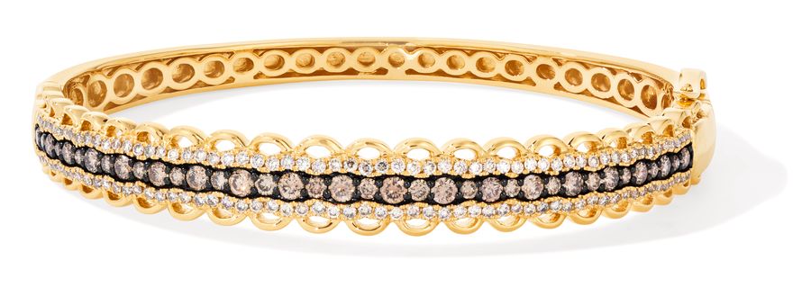 14K YELLOW GOLD DIAMOND  BANGLE