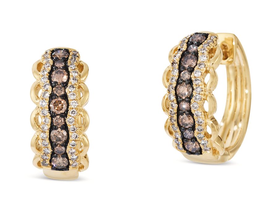 14K YELLOW GOLD DIAMOND  EARRINGS