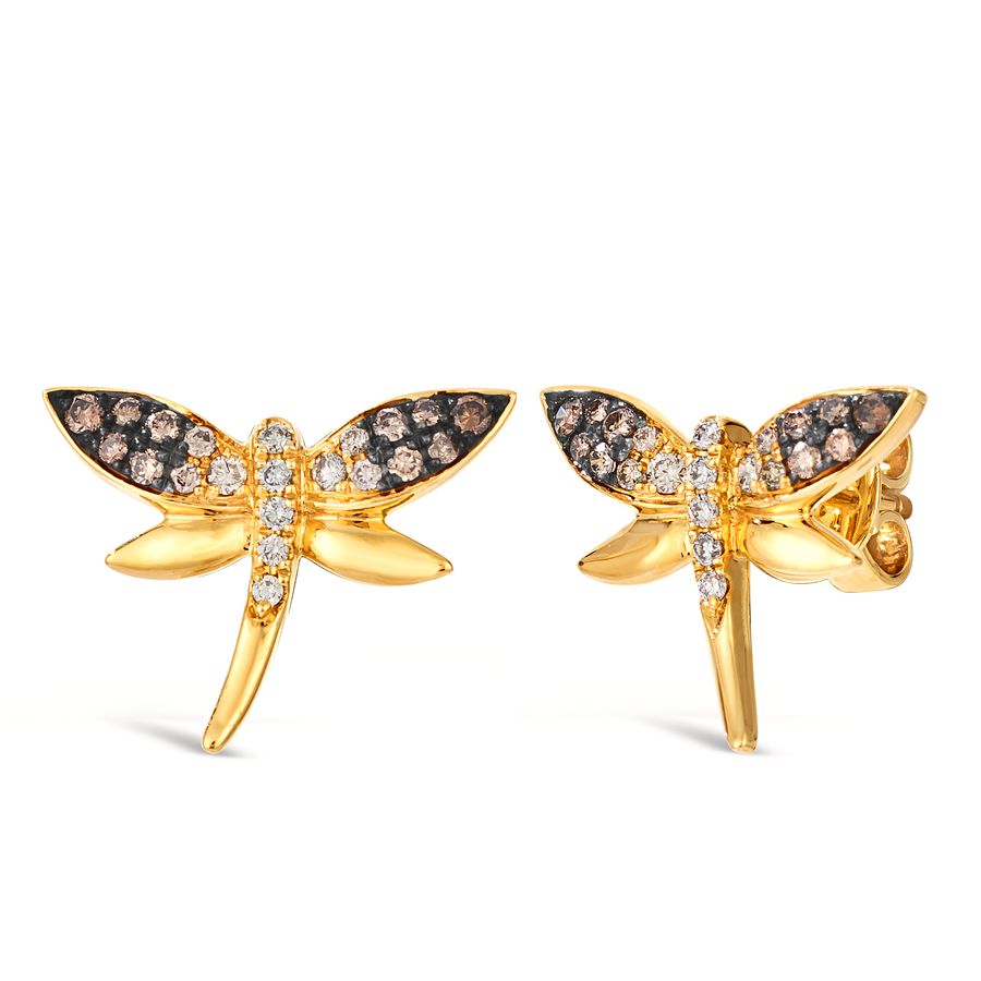 14K YELLOW GOLD DIAMOND  EARRINGS