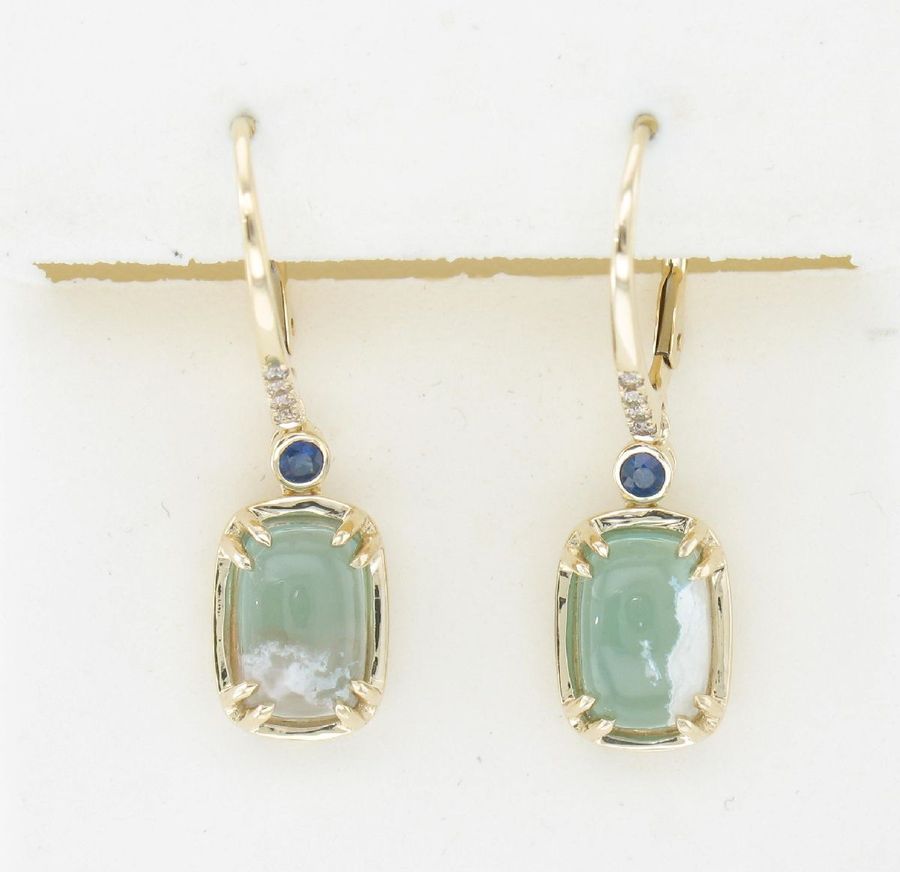 14K YELLOW GOLD DIAMOND AQUAPRASE CANDY, SAPPHIRE