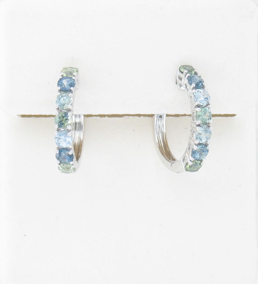 14K WHITE GOLD MONTANA SAPPHIRE EARRINGS