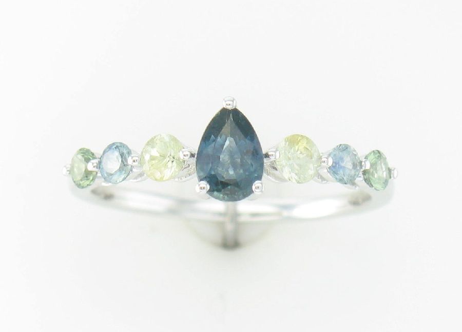 14K WHITE GOLD MONTANA SAPPHIRE RING