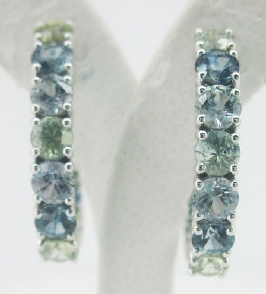 14K WHITE GOLD MONTANA SAPPHIRE EARRINGS