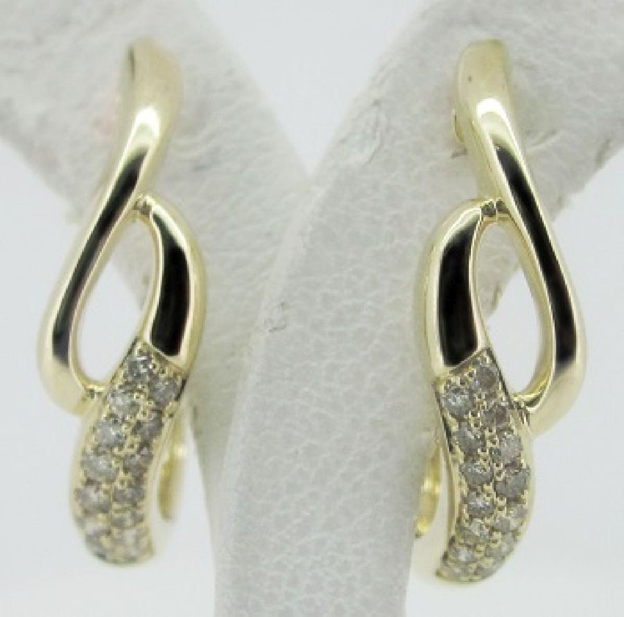 14K YELLOW GOLD DIAMOND  EARRINGS
