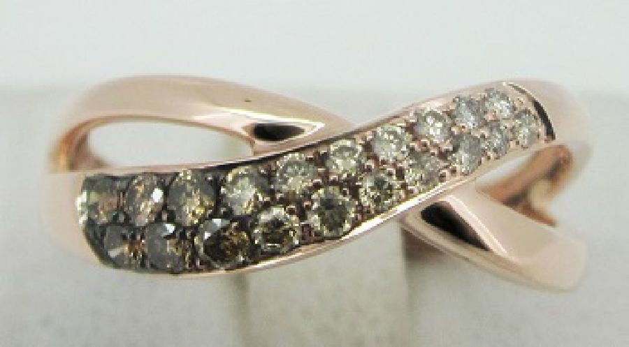 14K STRAWBERRY GOLD DIAMOND  RING