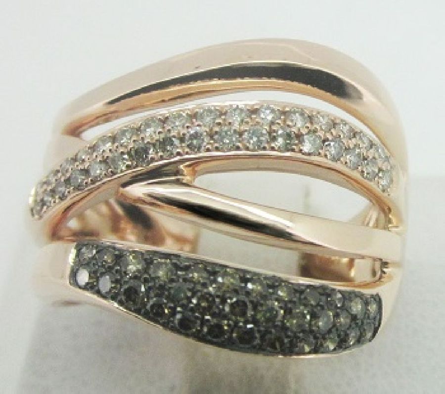 14K STRAWBERRY GOLD DIAMOND  RING