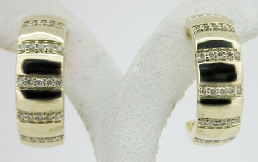 14K YELLOW GOLD DIAMOND  EARRINGS