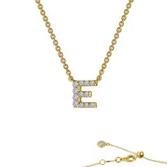 Letter "E" Initial Necklace in Sterling Silver