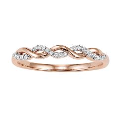 10K Rose Gold Mixable Ring 1/20 ctw