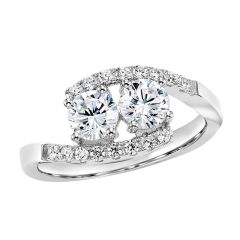 Silver Two-Stone CZ Ring