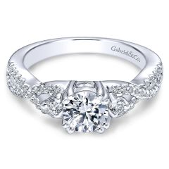 Gabriel&Co. Engagement Ring 14k White Gold Diamond 3 Stones - Front
