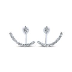 Gabriel&Co. 14k White Gold Diamond Peek A Boo Earrings - Front