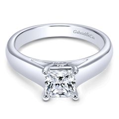 Gabriel&Co. Engagement Ring 14k White Gold Diamond Solitaire - Front