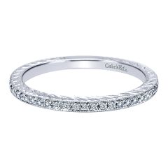 Gabriel&Co. Ladies' Ring 14k White Gold Stackable - Front