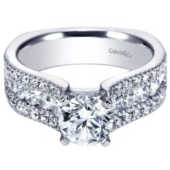 Gabriel&Co. 14K White Gold Diamond Straight 14K White Gold Engagement Ring ER4254W44Jj - Front