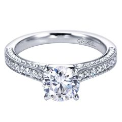 Gabriel&Co. Engagement Ring 14k White Gold Diamond Straight - Front