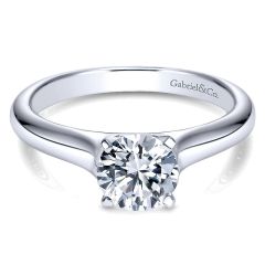 Gabriel&Co. Engagement Ring 14k White Gold Solitaire - Front