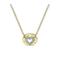 Gabriel&Co. 14k Yellow Gold Diamond Heart Necklace - Front