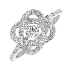 14KT White Gold & Diamond Love Crossing Fashion Ring  - 1/2 ctw