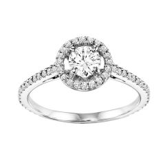 14K Diamond Engagement Ring 1/3 ctw with 1/2 ct Center