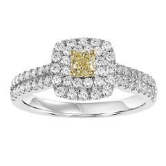 14K Diamond Engagement Ring 1 ctw With 1/3 Yellow Diamond Center WB5990EC