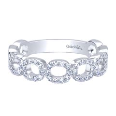 Gabriel&Co. 14k White Gold Stackable Diamond Ladies' Ring LR6221W45JJ - Front