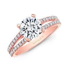 18k Rose Gold Split Shank Diamond Engagement Ring